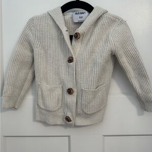 Old Navy Kids Cream Hooded Cardigan